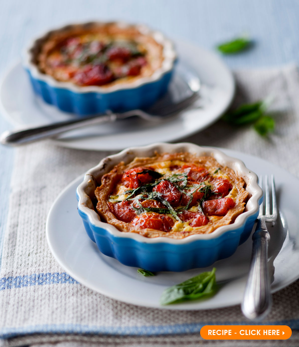 Le Creuset Fluted Flan Dish - Basil and Tomato Tartlet