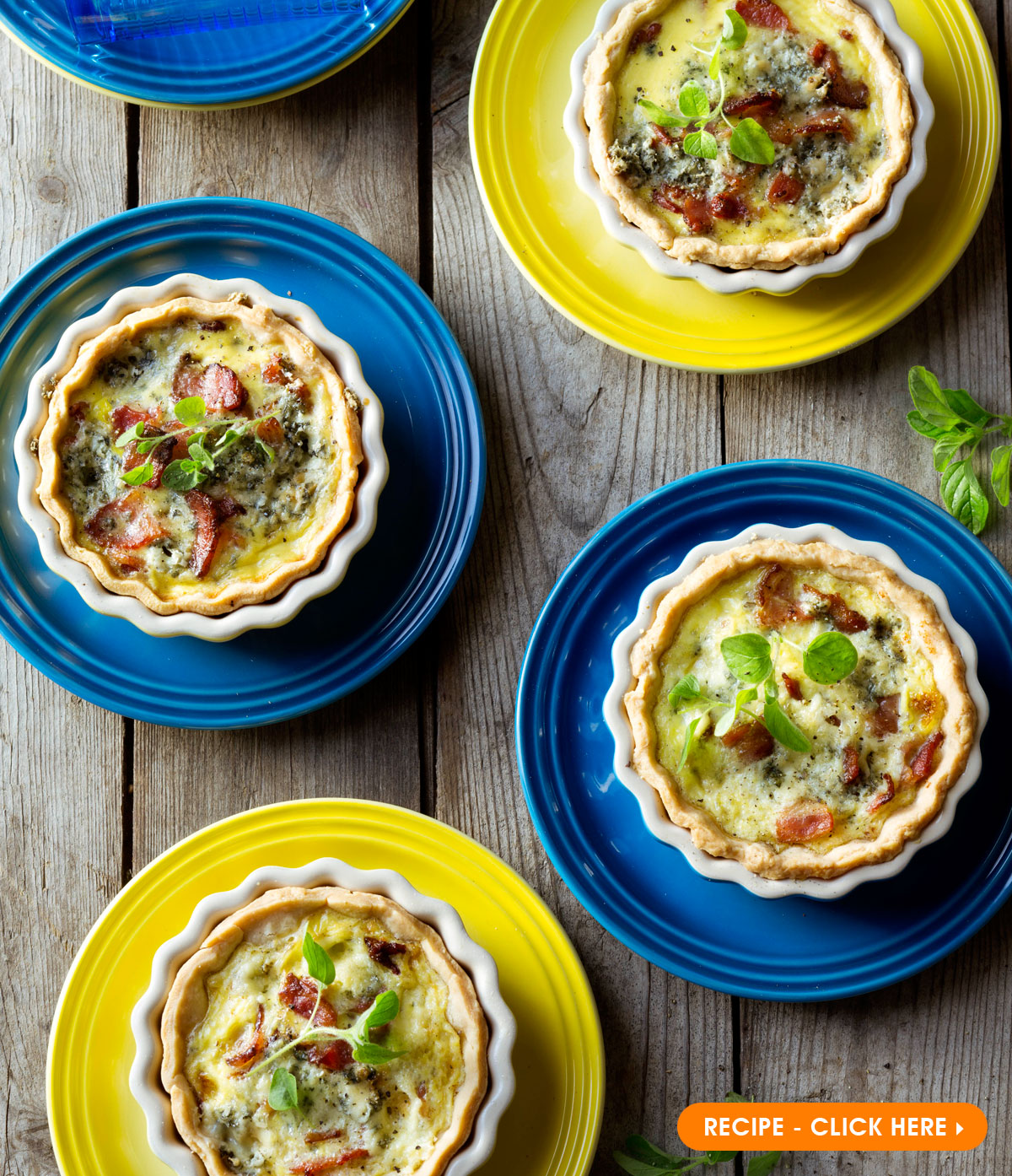 Mini Bacon and Blue Cheese Quiches