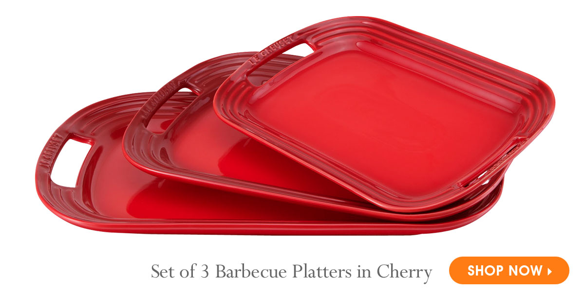 Set of 3 Barbecue Platters in Cherry
