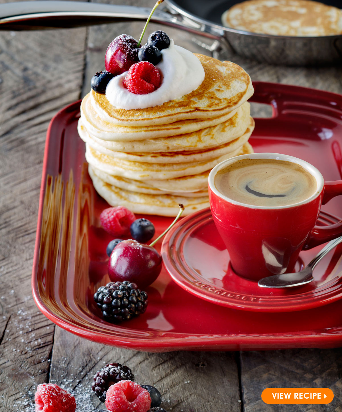 Flapjacks with Cream and Berries