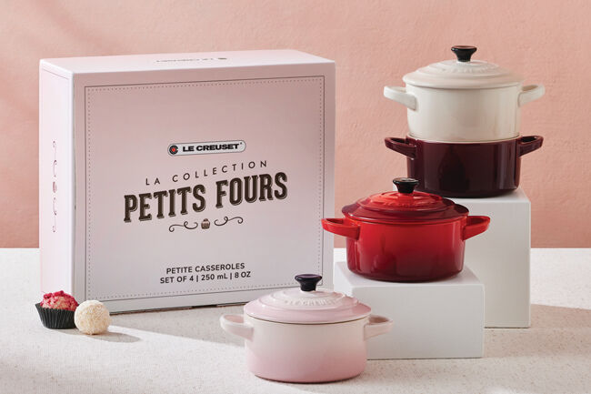 Stoneware Petits Fours Set of 4 Mini Cocottes image number 3