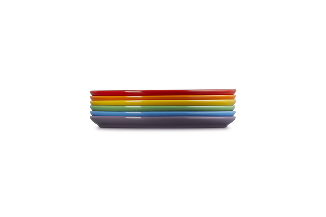 Stoneware Rainbow Set of 6 Coupe Side Plates image number 4