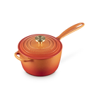 Cast Iron Flamme Dorée Signature Saucepan with Crucible Knob image number 4