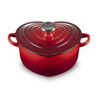 Cast Iron Heart Casserole Cerise with Stainless Steel Knob image number 3