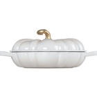 Le Creuset Cast Iron Signature Pumpkin Shallow Casserole 28cm MeringueMeringue image number 3