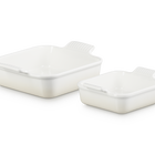 Stoneware Set of 2 Heritage Square DishesMeringue image number 1