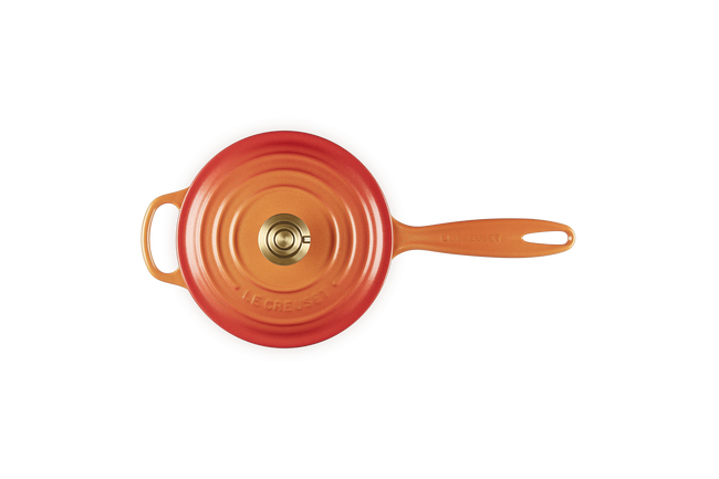 Cast Iron Flamme Dorée Signature Saucepan with Crucible Knob image number 7