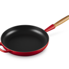 Le Creuset Cast Iron Signature Frying Pan with Wooden Handle 28cm CeriseCerise image number 6
