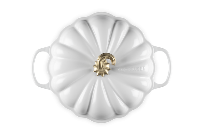 Le Creuset Cast Iron Signature Pumpkin Shallow Casserole 28cm WhiteWhite image number 4