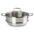 Stainless Steel Large Multi-steamer with Glass Lid image number 1
