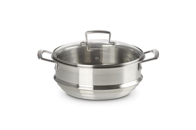 Stainless Steel Large Multi-steamer with Glass Lid image number 1