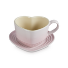 Le Creuset Stoneware Heart Mug with Saucer 220ml Shell PinkShell Pink image number 2