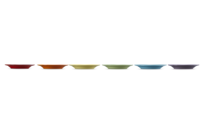 Stoneware Rainbow Set of 6 Appetizer Plates image number 3