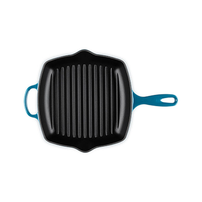Le Creuset Cast Iron Signature Square Skillet Grill 26cm Deep TealDeep Teal image number 6