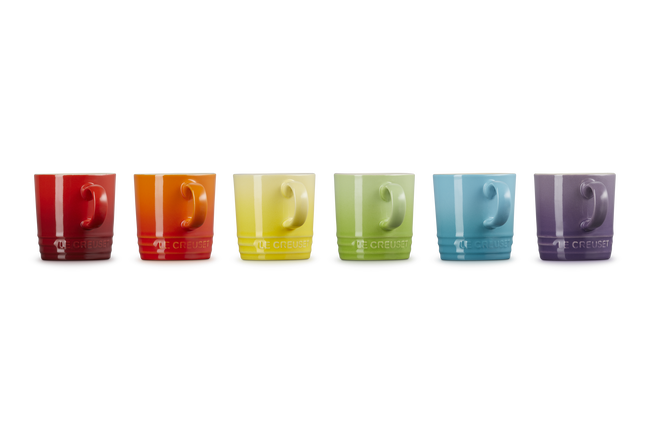 Stoneware Rainbow Set of 6 Espresso Mugs image number 5