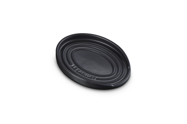 Stoneware Oval Spoon RestMatte Black image number 6