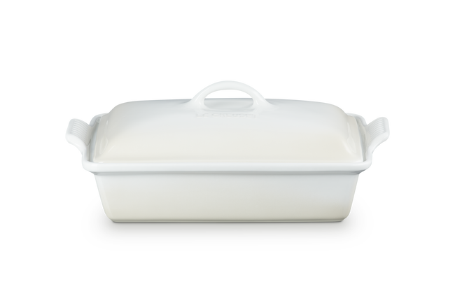 Stoneware Heritage Rectangular Dish with LidMeringue image number 1