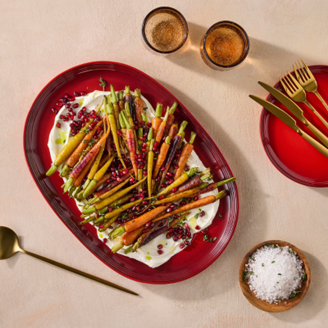 Stoneware Coupe Serving PlatterCerise image number 5