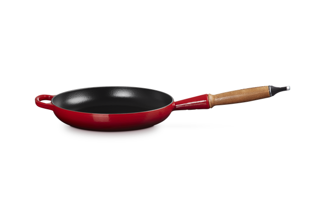 Le Creuset Cast Iron Signature Frying Pan with Wooden Handle 24cm CeriseCerise image number 1