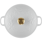 Cast Iron Holly Soup Pot with Gold KnobCotton image number 5