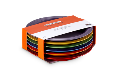 Stoneware Rainbow Set of 6 Dinner Plates