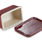 Stoneware Large Butter DishCerise image number 8
