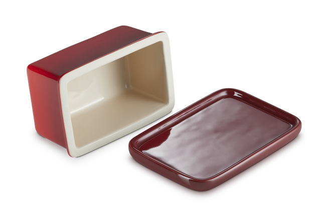 Stoneware Large Butter DishCerise image number 8