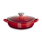 Le Creuset Cast Iron Classic Shallow Heart Casserole with Light Gold Heart Knob 20cm CeriseCerise image number 1
