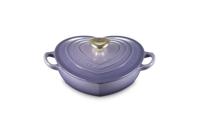 Le Creuset Cast Iron Classic Shallow Heart Casserole with Light Gold Heart Knob 20cmProvence image number 2