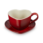 Stoneware Heart Mug with Saucer image number 1