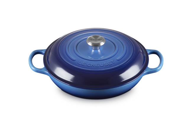 Le Creuset Cast Iron Signature Shallow Casserole 32cm Azure BlueAzure Blue image number 2