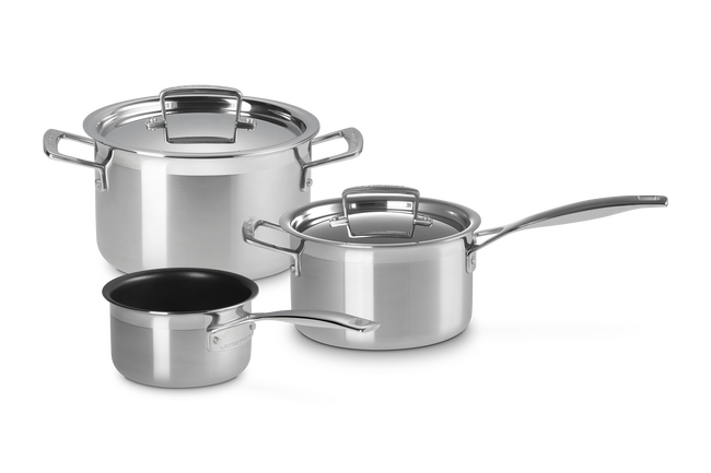 3-ply Stainless Steel 3-piece Cookware Set image number 2