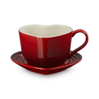 Stoneware Heart Mug with Saucer image number 2
