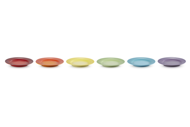 Stoneware Rainbow Set of 6 Appetizer Plates image number 1