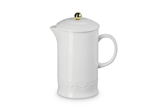 Stoneware Holly Coffee Press with Gold Knob image number 2