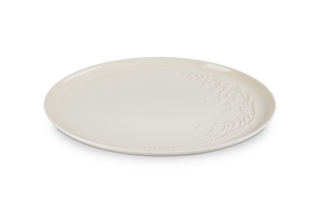 Le Creuset Stoneware La Collection Jardin Oval Casserole Serving Platter 36cm MeringueMeringue image number 2