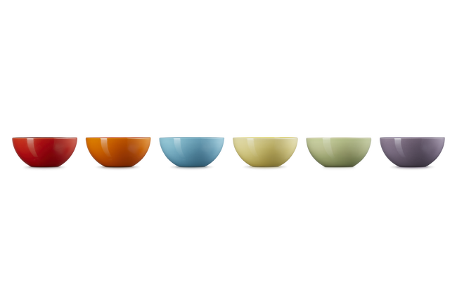 Stoneware Rainbow Set of 6 Snack Bowls image number 4
