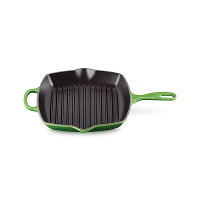 Le Creuset Cast Iron Signature Square Skillet Grill 26cm Bamboo GreenBamboo image number 3