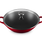 Cast Iron Signature Wok with Glass LidCerise image number 2