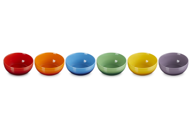 Stoneware Rainbow Set of 6 Coupe Cereal Bowls image number 3