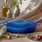 Le Creuset Cast Iron Classic Modern Heritage Shallow Casserole 28cm Azure BlueAzure Blue image number 6
