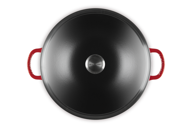 Cast Iron Signature Wok with Glass LidCerise image number 4