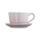 Le Creuset Stoneware Heart Mug with Saucer 220ml Shell PinkShell Pink image number 3