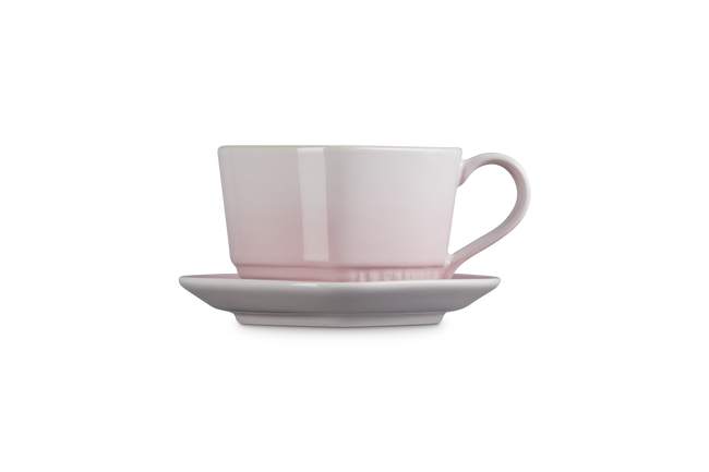 Le Creuset Stoneware Heart Mug with Saucer 220ml Shell PinkShell Pink image number 3