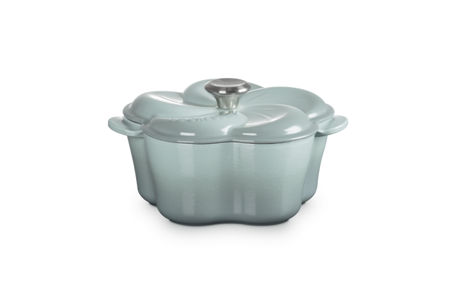 Le Creuset Cast Iron Floral Casserole 20cm Sea SaltSea Salt image number 1