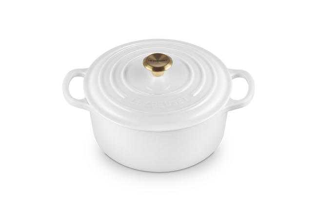 Le Creuset Cast Iron Signature Round Casserole 22cm WhiteWhite image number 2