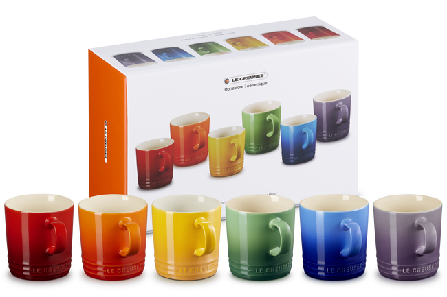 Stoneware Rainbow Set of 6 London 350ml Mugs image number 1