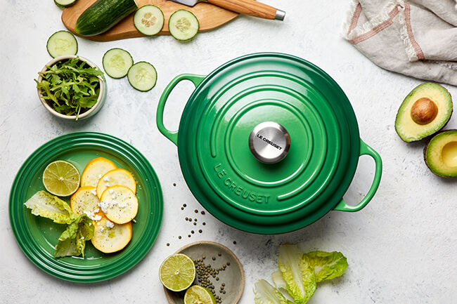 Le Creuset Cast Iron Signature Round Casserole 22cm Bamboo GreenBamboo image number 7