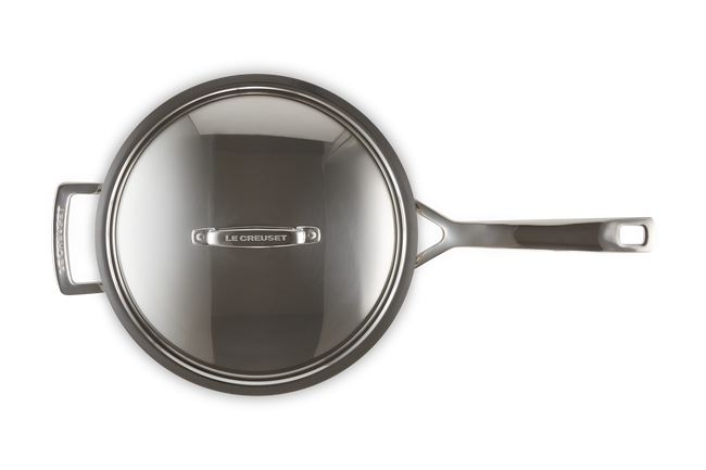 3-ply Stainless Steel Non-Stick Chef's Pan with Lid and Helper Handle image number 5