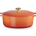 Cast Iron Flamme Dorée Signature Oval Casserole with Crucible Knob image number 2
